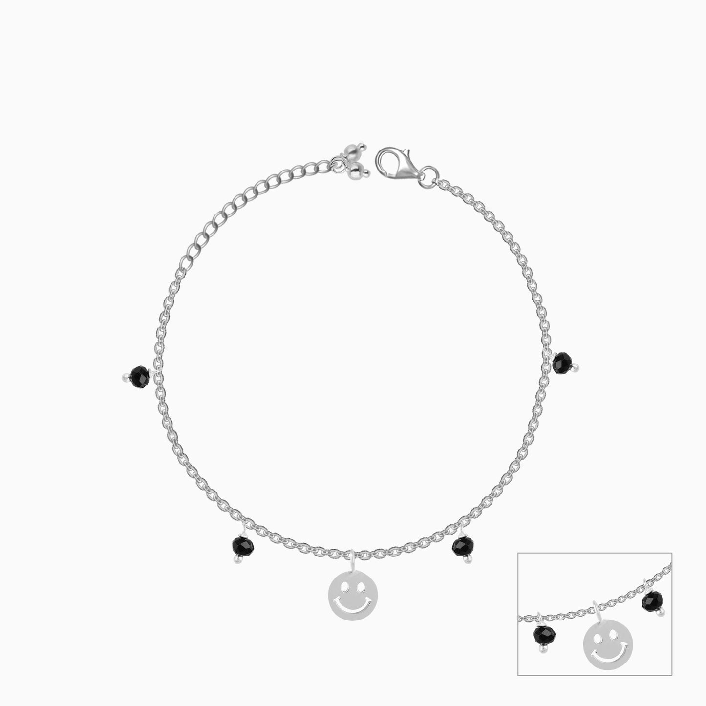 Silver Smiling Face Kids Anklet (1-3 yrs)