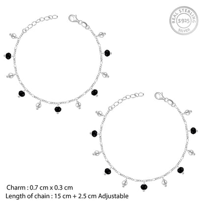 Silver Love Of The Beads Kids Anklet (1-3 yrs)