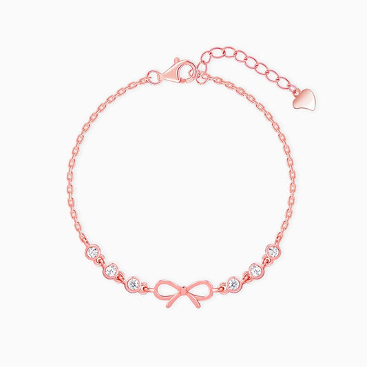 Rose Gold Glittering Bow Bracelet