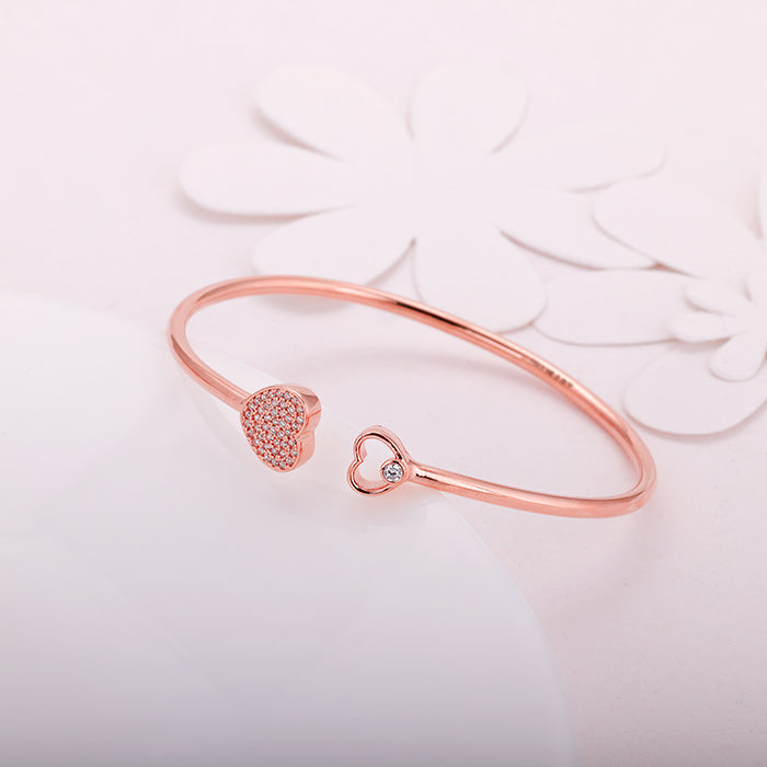 Rose Gold Dual Heart Bracelet