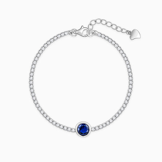 Silver Circle of Blue Tennis Bracelet