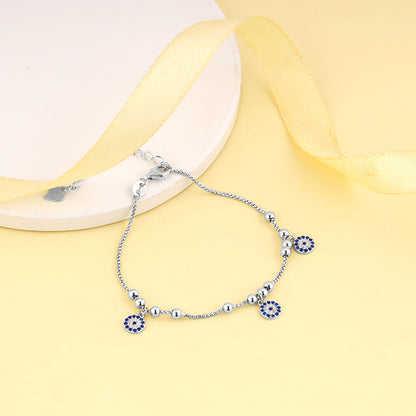 Silver Evil Eye Charm Bracelet