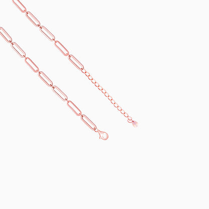 Rose Gold Elongated Link Chain Necklace