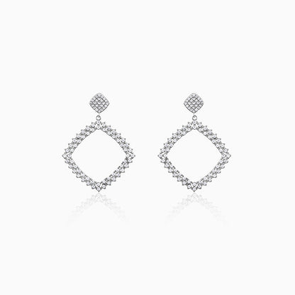 Silver Geometry Drop Earrings