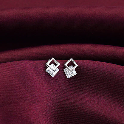 Silver Quadrangle Earrings