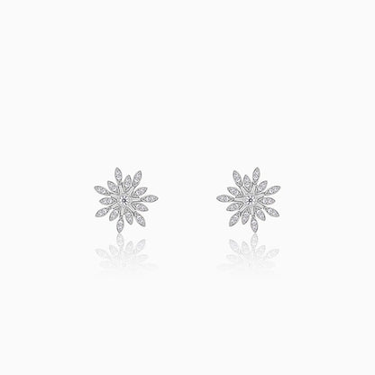 Silver Classic Flower Romance Earrings