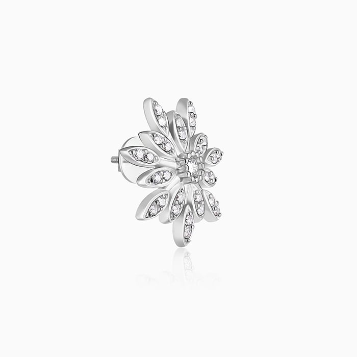 Silver Classic Flower Romance Earrings