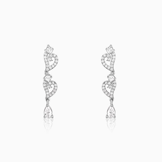 Silver Sparkling Love Story Earrings