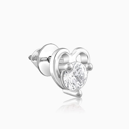 Anushka Sharma Silver Zircon Small Heart Studs