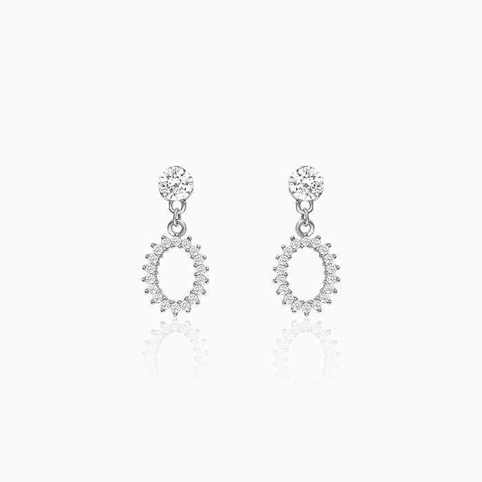 Silver Hollow Zircon Drop Studs