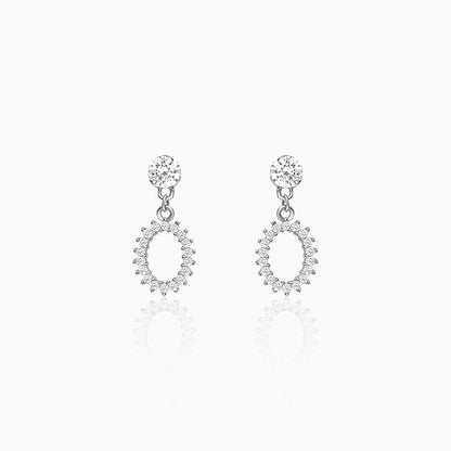 Silver Hollow Zircon Drop Studs