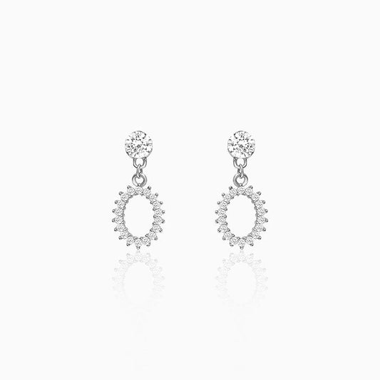 Silver Hollow Zircon Drop Studs