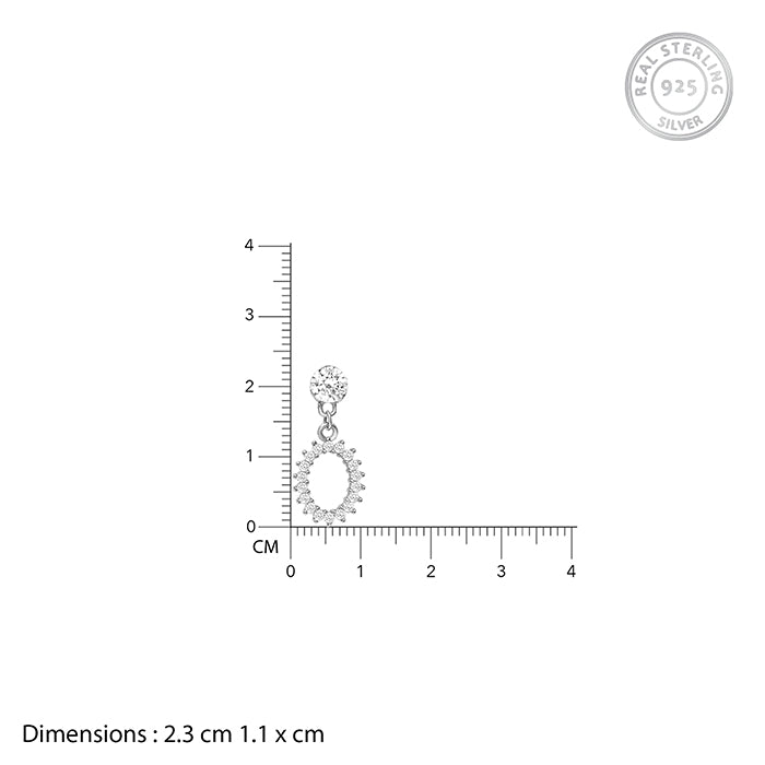 Silver Hollow Zircon Drop Studs