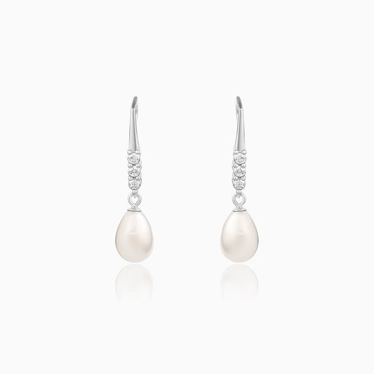 Anushka Sharma Silver Drops of Pearl Earrings