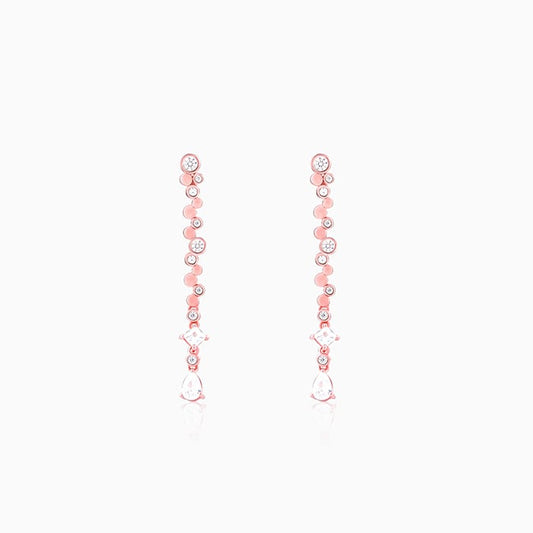 Rose Gold Zircon Dangle Earrings