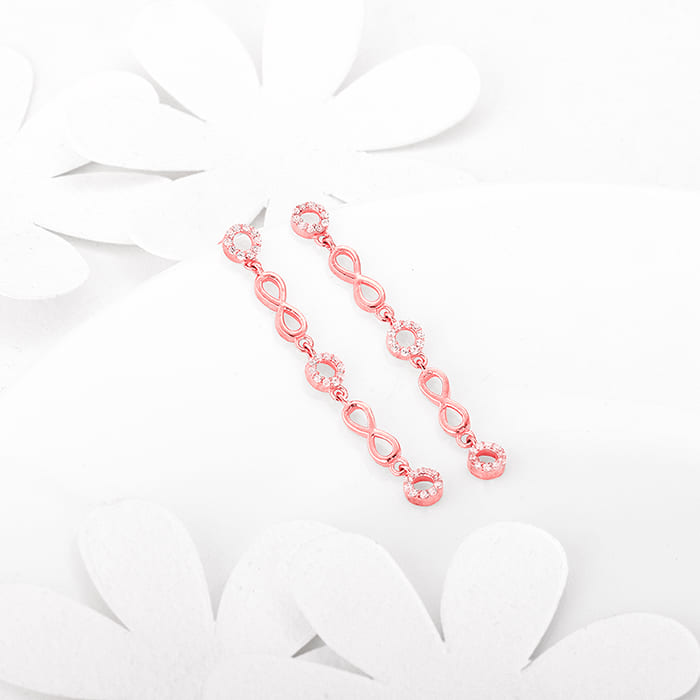 Rose Gold Infinite Connections Earrings