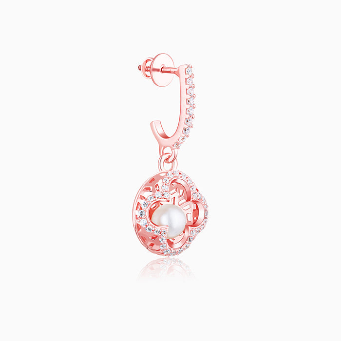 Rose Gold Filigree Pearl Grace Earrings