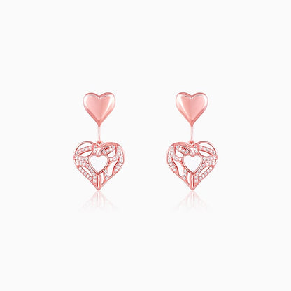 Rose Gold Tender Heartbeat Earrings