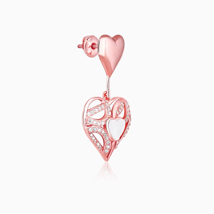 Rose Gold Tender Heartbeat Earrings