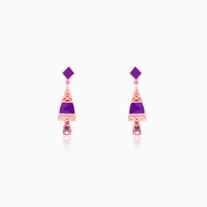 Rose Gold Dream Tower Teardrop Earrings