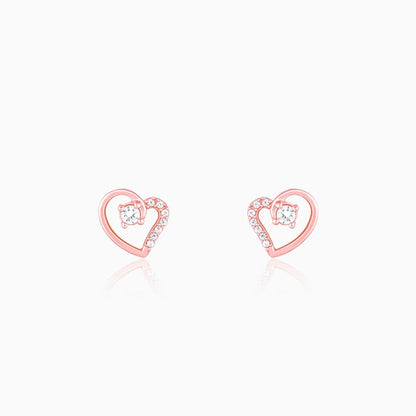 Rose Gold Beautiful Heart Earrings