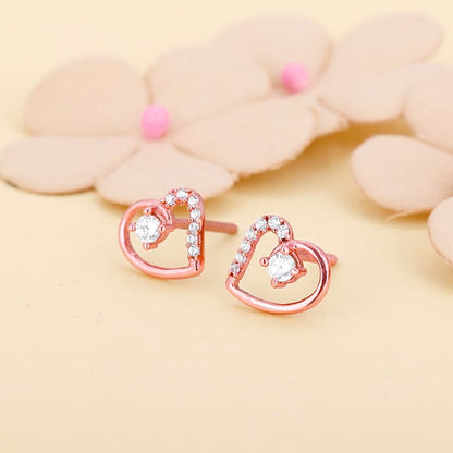 Rose Gold Beautiful Heart Earrings