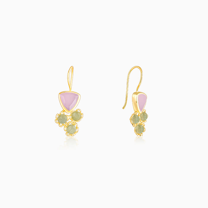 Golden Clover Chalcedony Earrings