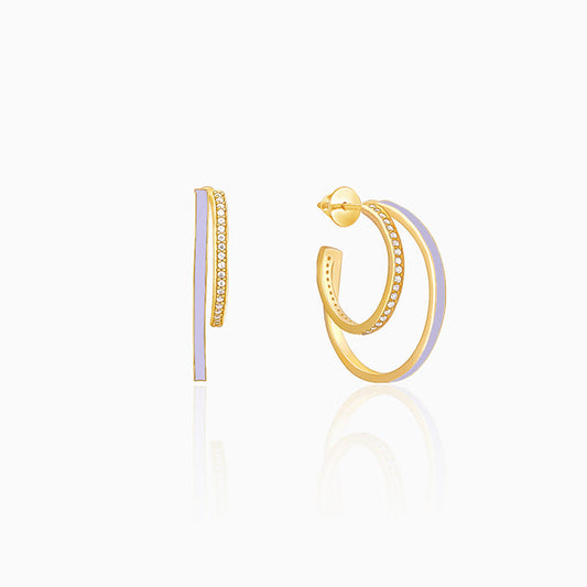 Golden Cascade Hoop Earrings