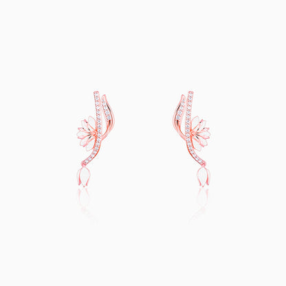 Rose Gold Snowy Safed Musli Earrings