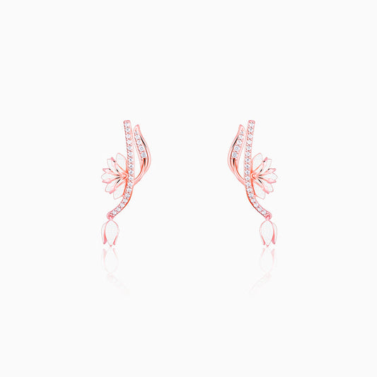 Rose Gold Snowy Safed Musli Earrings