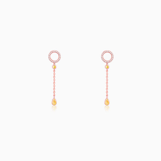 Rose Gold Swinging Bird Earrings