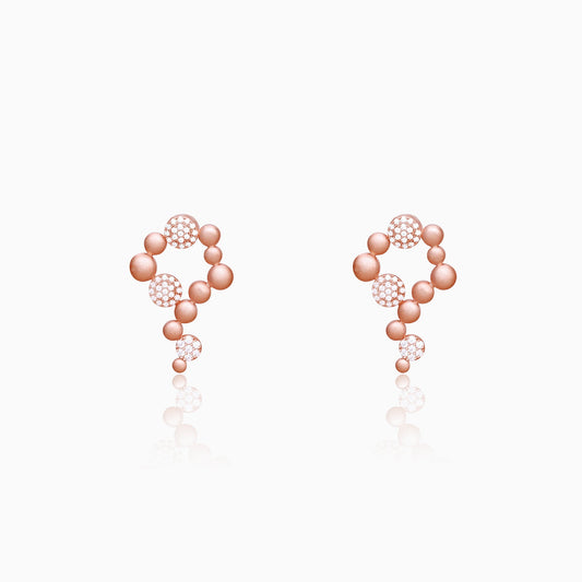 Matte Rose Gold Zircon Droplet Earrings