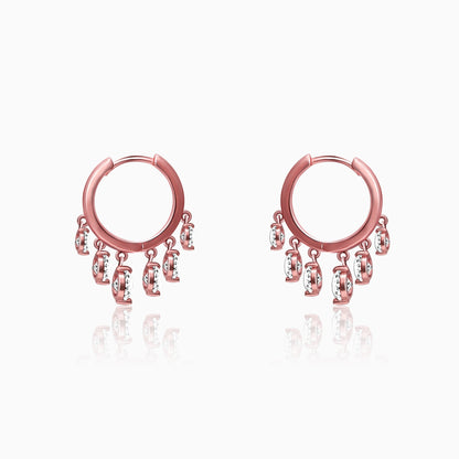 Anushka Sharma Rose Gold Charm Hoop Earrings