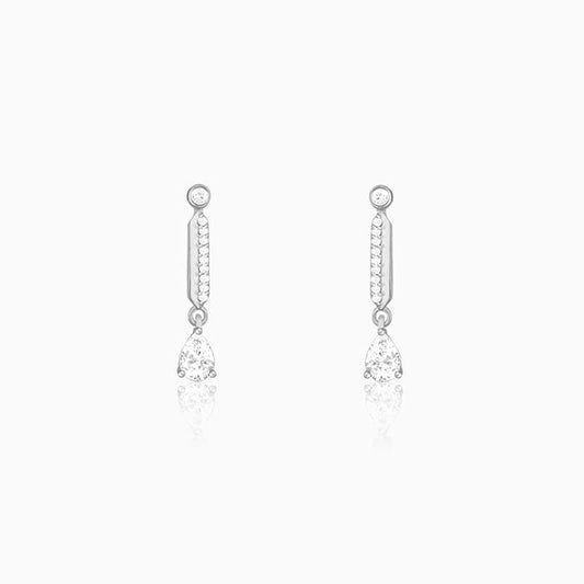 Zircon Silver Night Earrings