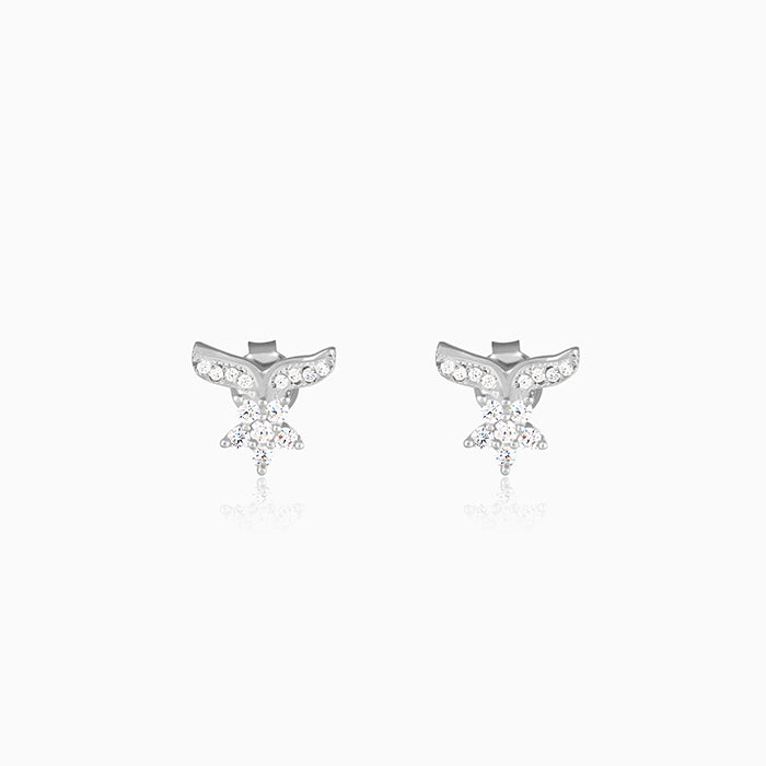 Silver Floral Wing Earrings