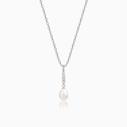 Anushka Sharma Silver Drop of Pearl Pendant with Link Chain