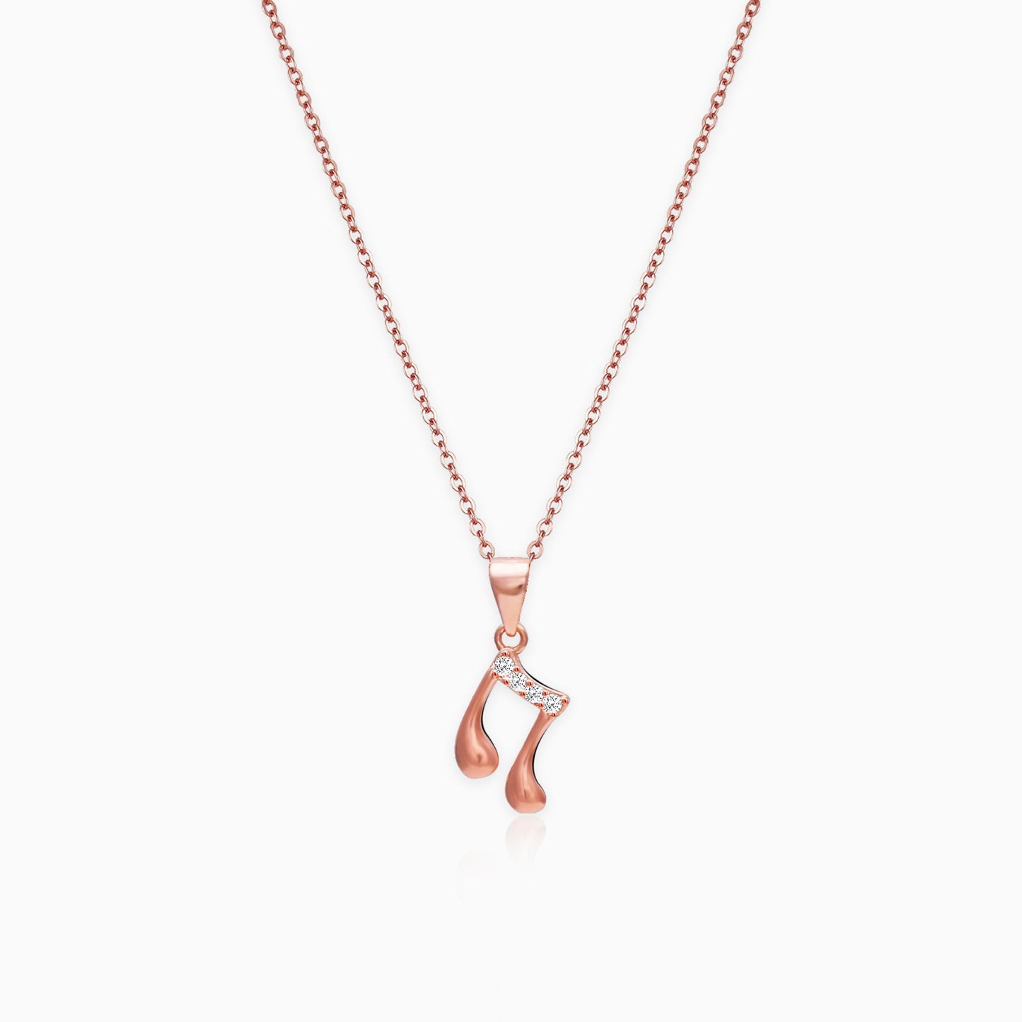 Rose Gold Music Pendant with Link Chain