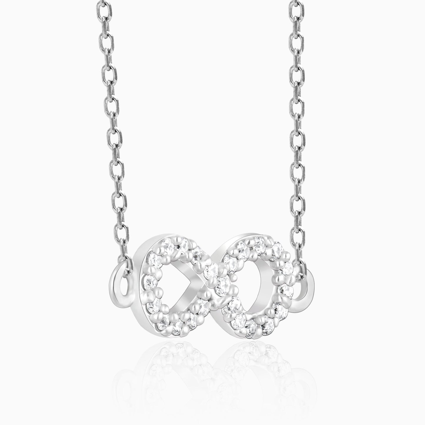 Silver Infinity Pendant with Link Chain