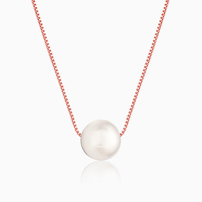 Rose Gold White Pearl Necklace