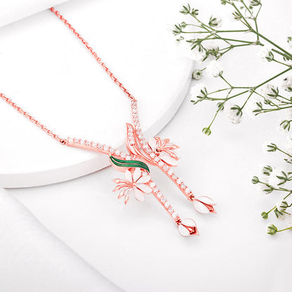 Rose Gold Snowy Safed Musli Necklace