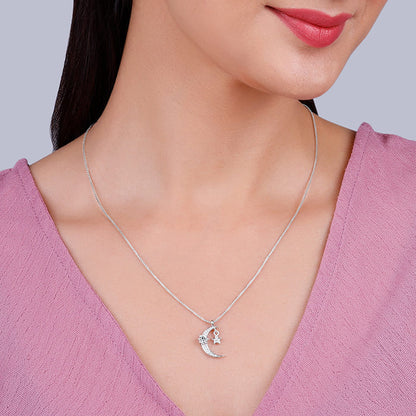 Silver Selene Pendant With Link Chain