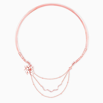 Rose Gold Brahma Kamal Statement Necklace