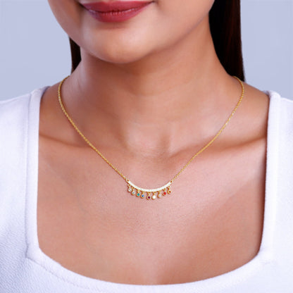 Golden Navratan Necklace