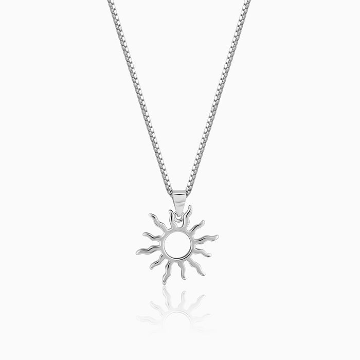 Silver Sunny Side Pendant With Link Chain For Him