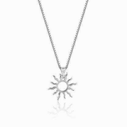 Silver Sunny Side Pendant With Link Chain For Him