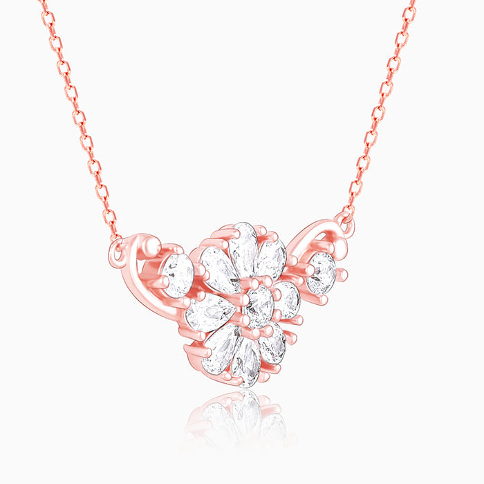 Rose Gold Floral Necklace