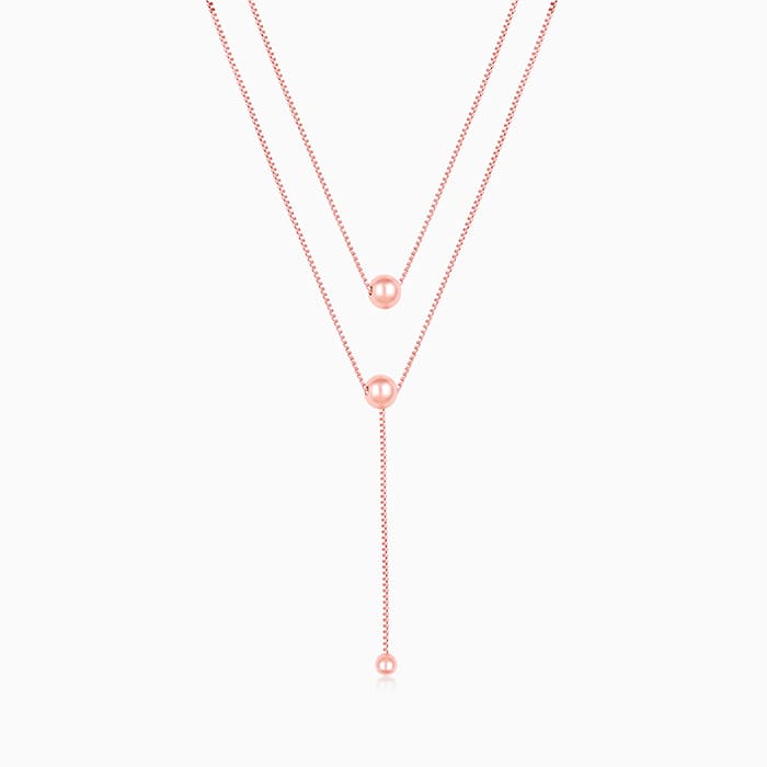 Rose Gold Terrific Trio Necklace