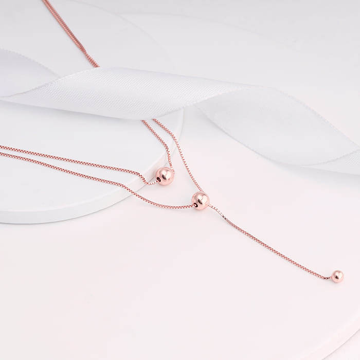 Rose Gold Terrific Trio Necklace