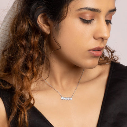 Silver Multi-Baguette Necklace