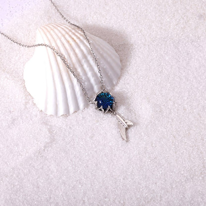 Silver Fin in Ocean Necklace